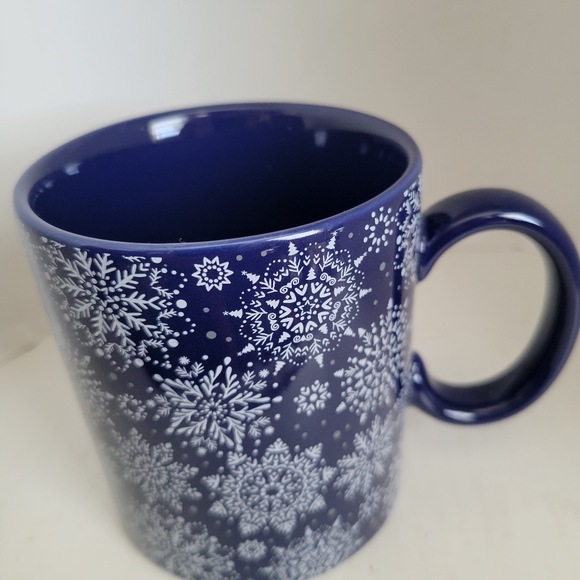 CHIC AND TONIC BLUE WHITE Stoneware Snowflake Mandela Mug Fab Fit Fun - Picture 4 of 5